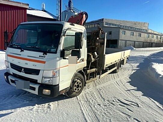 бортова вантажiвка Mitsubishi Fuso Canter 7C18 *crane HMF 635 *ONLY 115tkm *PLATFORM 5.50m