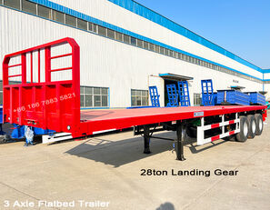 новий бортовий напівпричіп 60Ton 40 Feet Semi Truck Flatbed Tractor Trailer Price in Tanzan