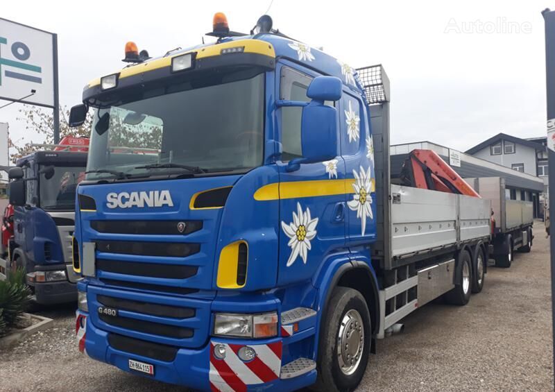 бортовой грузовик Scania G 480 КРАН  10,20м+Ремарке + бортовой прицеп
