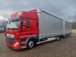 грузовик штора DAF CF 400 / JUMBO / ZESTAW / PRZYCZEPA / FIRANKA / ACC / EURO 6 + прицеп штора