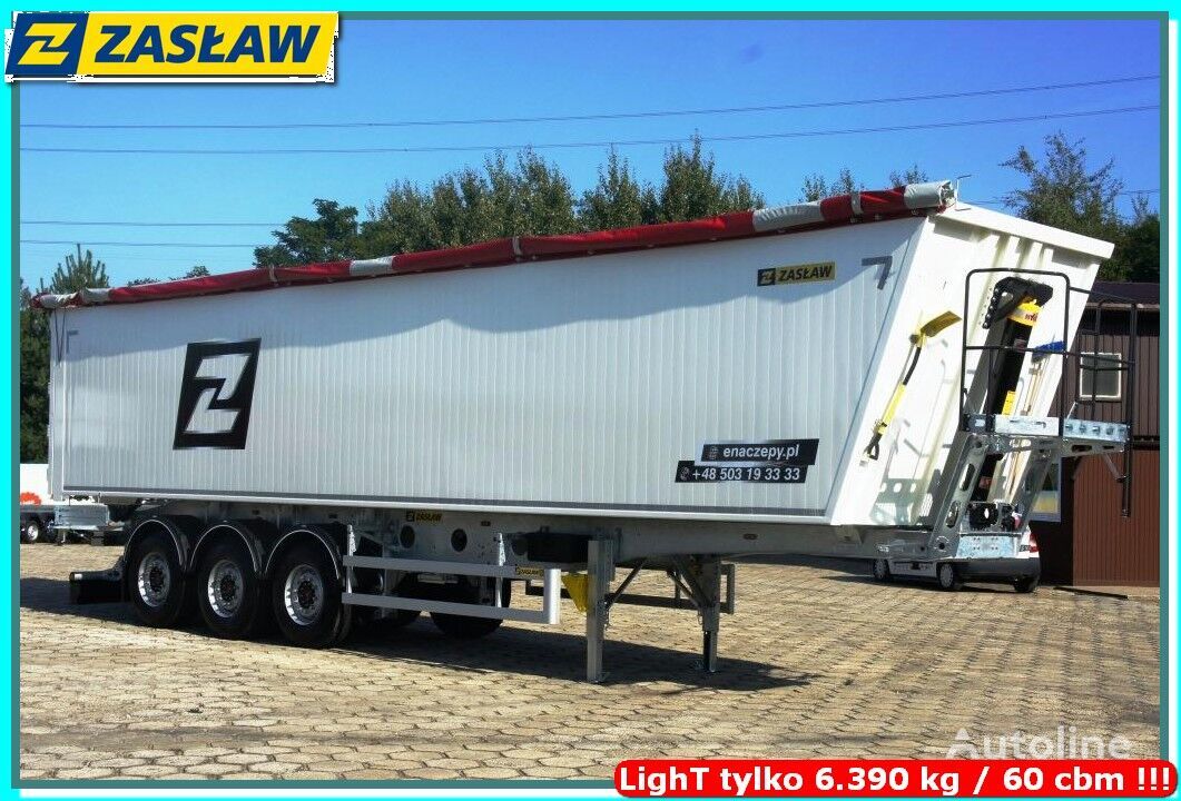 новый полуприцеп самосвал Zasław 60 m³ / 6.390 kg LighT alubox tipper combi-door READY !!!