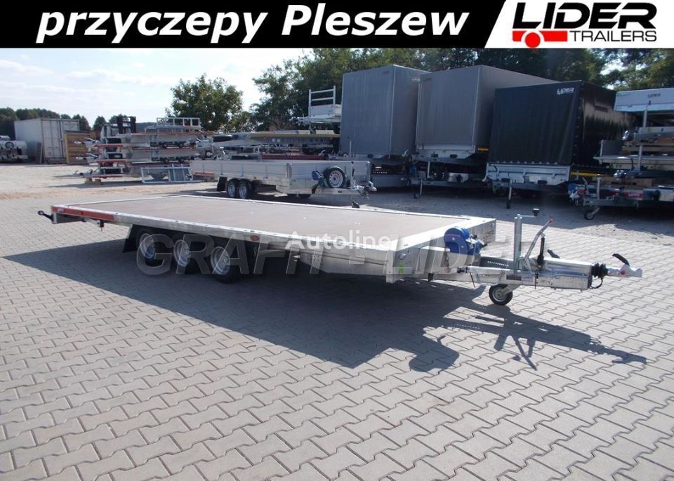 новый прицеп низкорамная платформа Temared TM-174 przyczepa 511x215x30cm, Carplatform 5121/3S, 3 osiowa, la