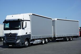 вантажівка шторна Mercedes-Benz ACTROS / 2542 / ACC / EURO 6 / ZESTAW PRZESTRZENNY 120 m3 + причіп штора