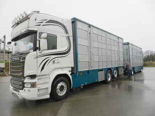 скотовоз SCANIA R 730 V8 For cattle transport + причіп скотовоз