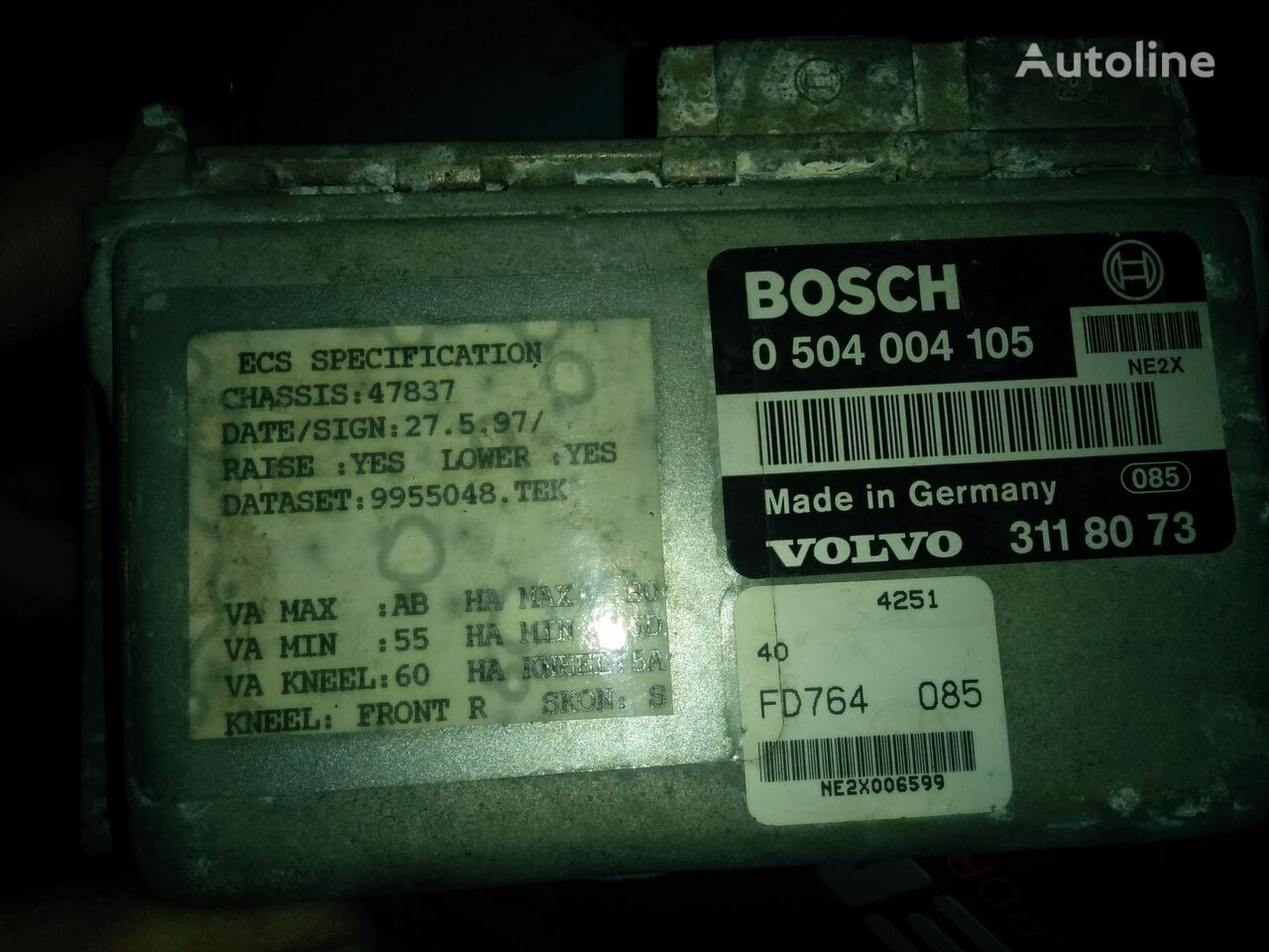блок керування Bosch 0285001160 Airbag Sensor 1438746 до автобуса Scania